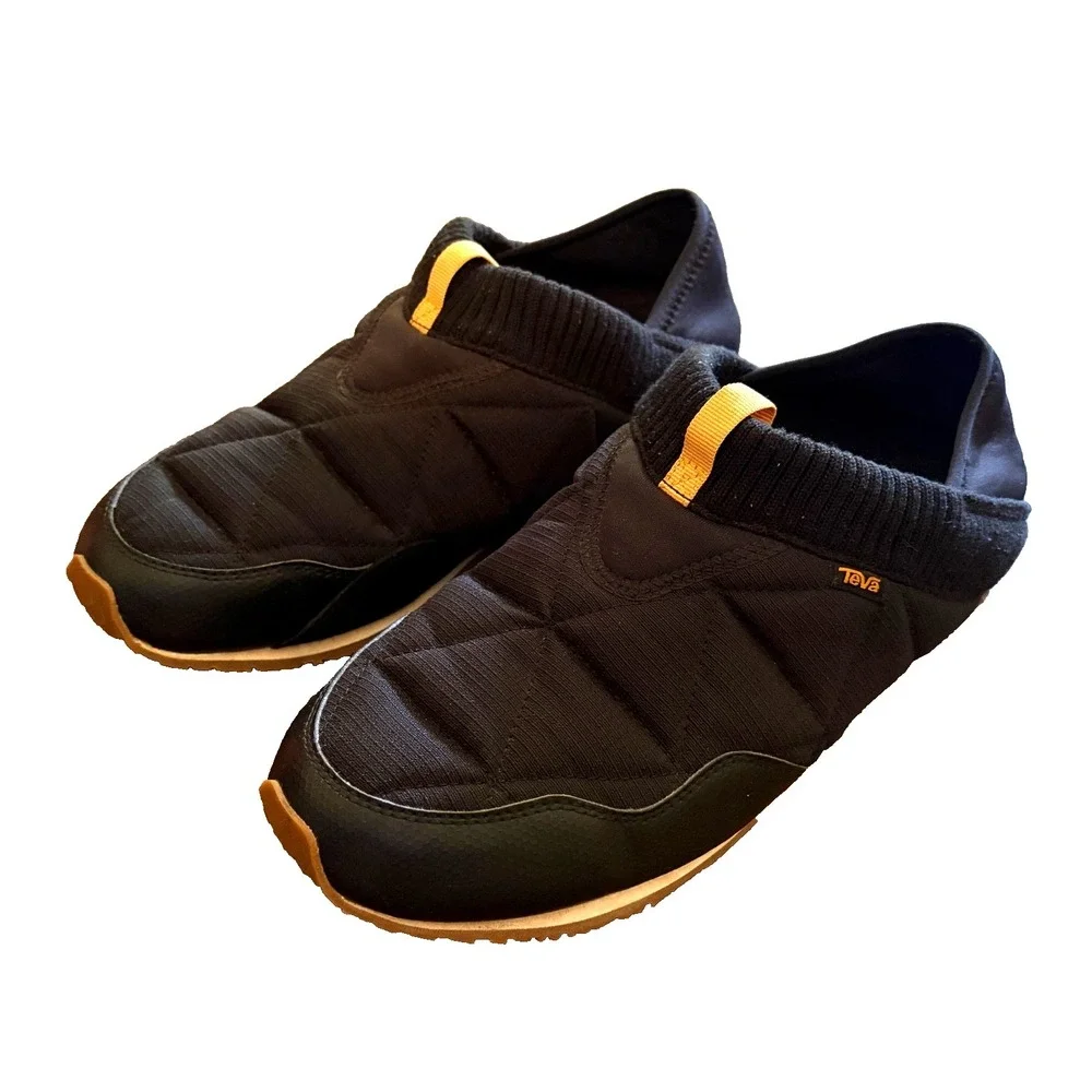 Teva ReEmber Quilted Moc Shoe Mens 13 Black Soft Comfort Slip On Moccasin